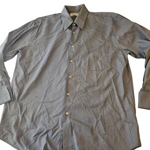 Barneys New York Shirt Mens 16 Long Sleeve‎ Button Up Regular Fit Made in Italy